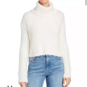 JACK by BB Dakota White Cropped Turtleneck Sweater